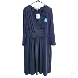 Jaclyn Smith long sleeves midi black dress size XL